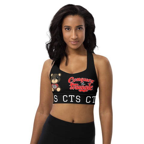 black con the bear Longline sports bra